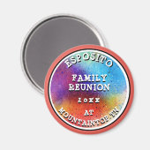 Aimant Graffiti Art Famille Retrouvailles Souvenirs Round (Recto/Verso)