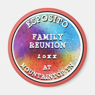 Aimant Graffiti Art Famille Retrouvailles Souvenirs Round