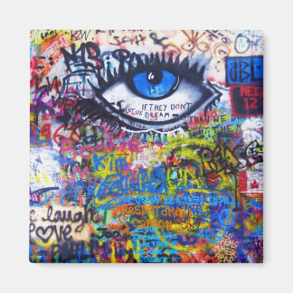 Aimant Graffiti bleu oeil diabolique