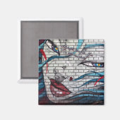 Aimant Graffiti de fille asiatique (Recto/Verso)