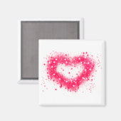 Aimant Graffiti peinture rose brillant design coeur (Recto/Verso)