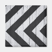 Aimant Grain de bois peint noir et blanc (Devant)