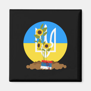 Aimant Graines de tournesol de soutien à l'Ukraine Souten