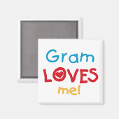 Aimant Gram Loves Me T-shirts et cadeaux (Recto/Verso)