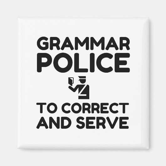 Aimant Grammar Police To Correct And Serve Funny (Devant)