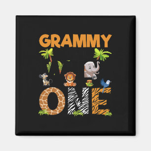 Aimant Grammy De L'Anniversaire Sauvage Un Safari Famille