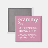 Aimant Grammy Definition, Grand-mère, Cadeau Nana (Recto/Verso)