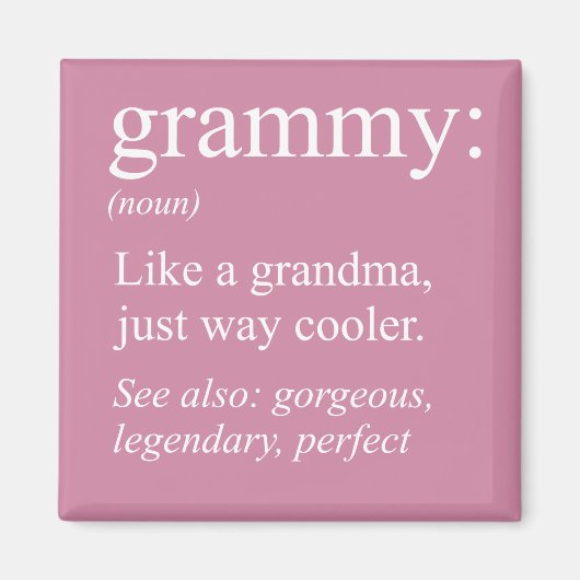 Aimant Grammy Definition, Grand-mère, Cadeau Nana (Devant)