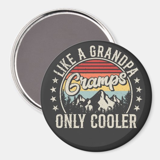 Aimant Gramps comme un grand-père seul Glacière cercle ré (Recto/Verso)