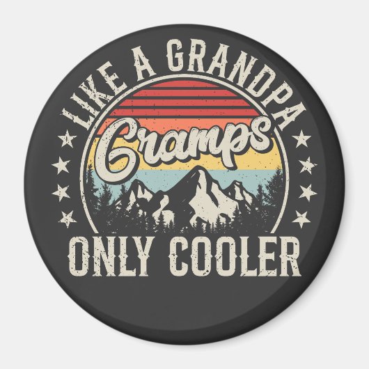 Aimant Gramps comme un grand-père seul Glacière cercle ré (Devant)