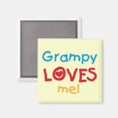 Aimant Grampy aime mes t-shirts et cadeaux (Recto/Verso)