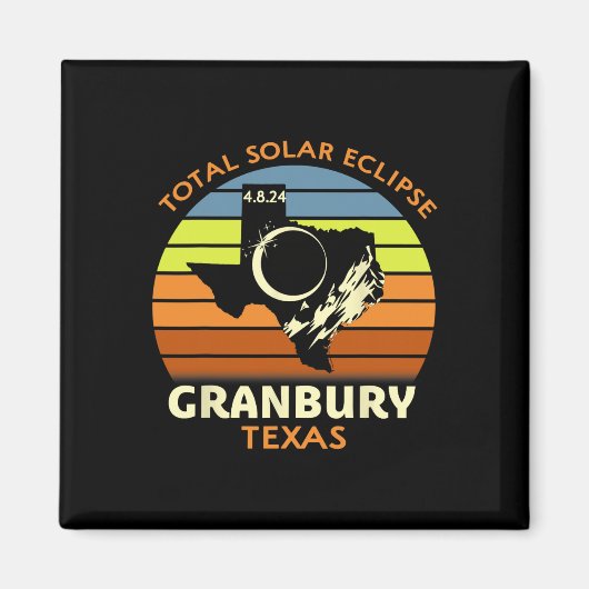 Aimant Granbury Texas Total Solar Eclipse 2024 (Devant)