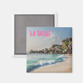 Aimant Grand Anse Seychelles La Digue Beach cadeau (Recto/Verso)