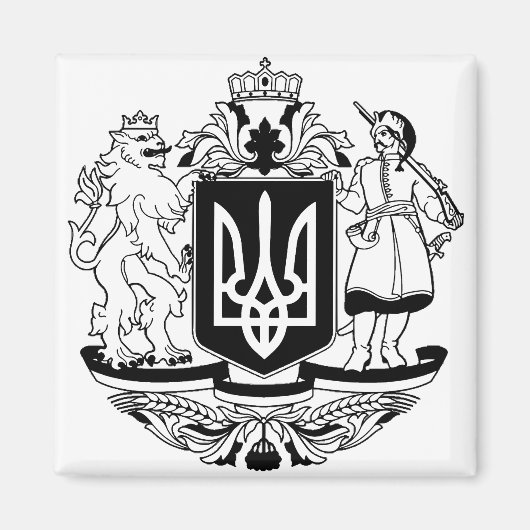 Aimant Grand blason de l'Ukraine (Devant)