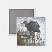 Aimant GRAND BLEUE HERON Cadeaux magnétiques (Recto/Verso)
