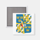 Aimant Grand bouclier des armes de Suède (Recto/Verso)