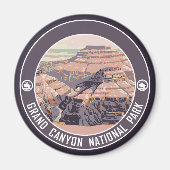 Aimant Grand Canyon Design Poster vintage (Devant)