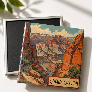 Aimant Grand Canyon Paysage Vintage du Sud-Ouest