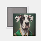 Aimant Grand chien Danse en tenue de la Saint Patrick (Recto/Verso)
