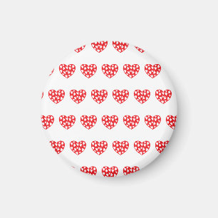 Aimant Grand Coeur Rouge Avec Petits Coeurs