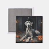 Aimant Grand Dane Citrouille Halloween flip d'effroi (Recto/Verso)
