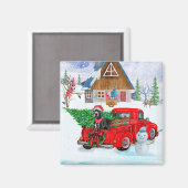 Aimant Grand Danois Chien En Livraison De Noël Camion Nei (Recto/Verso)