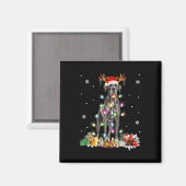 Aimant Grand Danse Noël Santa Hat Fairy Lights Pyjama (Recto/Verso)