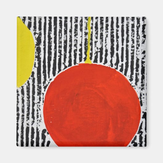 Aimant Grand endroit Red Sun avec bandes noires (Devant)