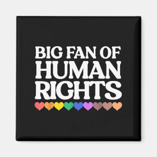 Aimant Grand fan des droits de l'homme - cœurs arc-en-cie