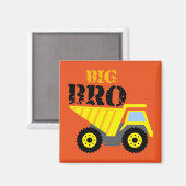Aimant Grand-frère camion de construction jaune benne (Recto/Verso)