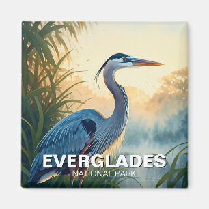 Aimant Grand Héron bleu Everglades Parc National Floride