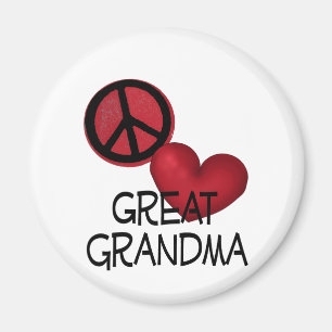 Aimant Grand-maman d'amour de paix grande