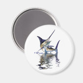 Aimant Grand marlin avec réflexion dans l'eau (Recto/Verso)