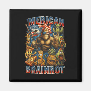 Aimant Grand Mème Italien Brainrot 4 Juillet Drapeau Pied