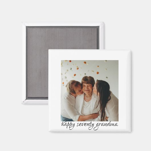 Aimant Grand-mère d'anniversaire heureuse de trois généra (Recto/Verso)