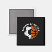 Aimant Grand-Mère De Ballers Fun Soccer Basketball Grandm (Recto/Verso)