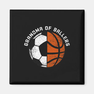 Aimant Grand-Mère De Ballers Fun Soccer Basketball Grandm