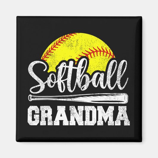 Aimant Grand-mère de joueuse de softball Jour Mère #39 ;  (Devant)
