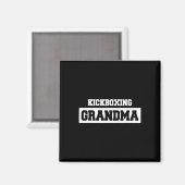 Aimant Grand-mère de kickboxing - Kickboxeur (Recto/Verso)