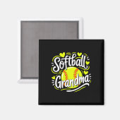 Aimant Grand-mère de softball (Recto/Verso)