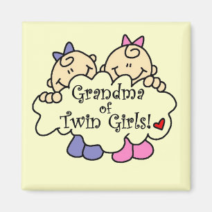 Aimant Grand-mère de Twin Girls Tshirts et cadeaux