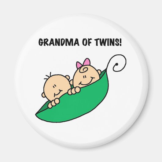Aimant Grand-mère de Twins Peas dans un Pod Tshirts et ca (Devant)