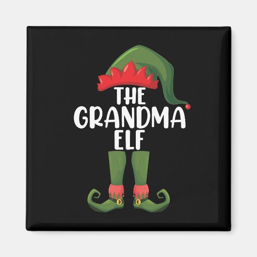 Aimant Grand-mère Elf Correspondante Famille Groupe Noël (Devant)