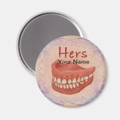 Aimant Grand-mère Faux dents personnalisée (Recto/Verso)