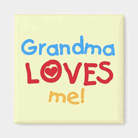 Aimant Grand-mère m'aime T-shirts et cadeaux (Devant)