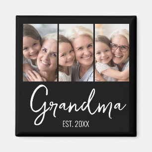 Aimant Grand-mère personnalisable Année d'établissement 3