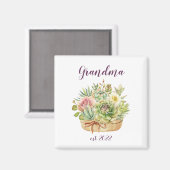 Aimant Grand-mère PERSONNALISABLE Date - Première fois Gr (Recto/Verso)