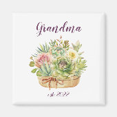 Aimant Grand-mère PERSONNALISABLE Date - Première fois Gr (Devant)