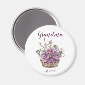 Aimant Grand-mère PERSONNALISABLE Date - Première fois Gr (Recto/Verso)