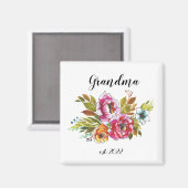 Aimant Grand-mère PERSONNALISABLE Date - Première fois Gr (Recto/Verso)